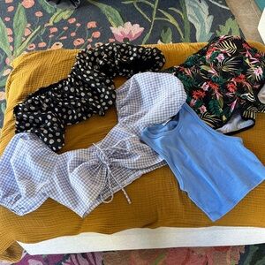 Trendy Tops Collection - Polka Dot, Gingham, Floral, Blue